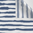 Indigo Blue Watercolor Horizontal Lines  Wall Tapestry Gallery Image 3