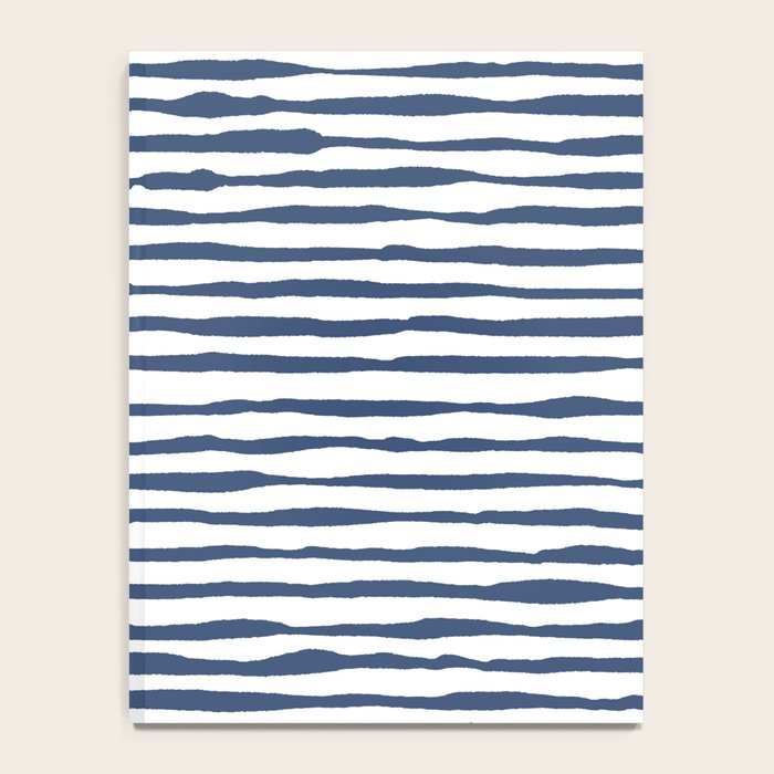 Indigo Blue Watercolor Horizontal Lines  Notebook Gallery Image 4