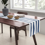 Indigo Blue Watercolor Horizontal Lines  Table Runner Gallery Image 2