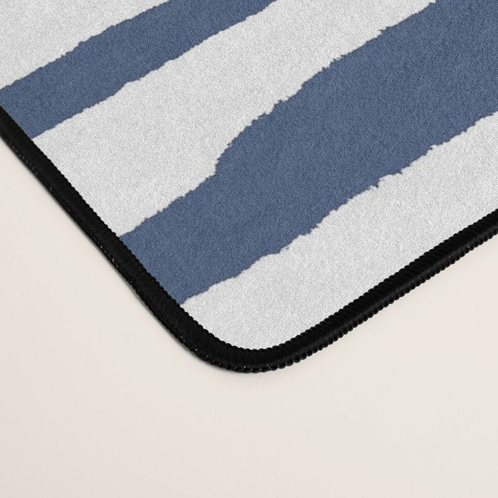 Indigo Blue Watercolor Horizontal Lines  Desk Mat Gallery Image 4