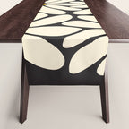 Big Daisy - Groovy Flower - Black, White and Yellow Table Runner Gallery Image 1