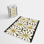 Big Daisy - Groovy Flower - Black, White and Yellow Jigsaw Puzzle Gallery Image 2