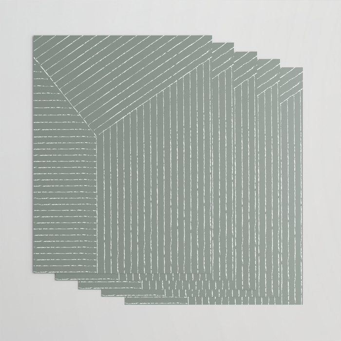 Lines (Linen Green) Wrapping Paper Gallery Image 3