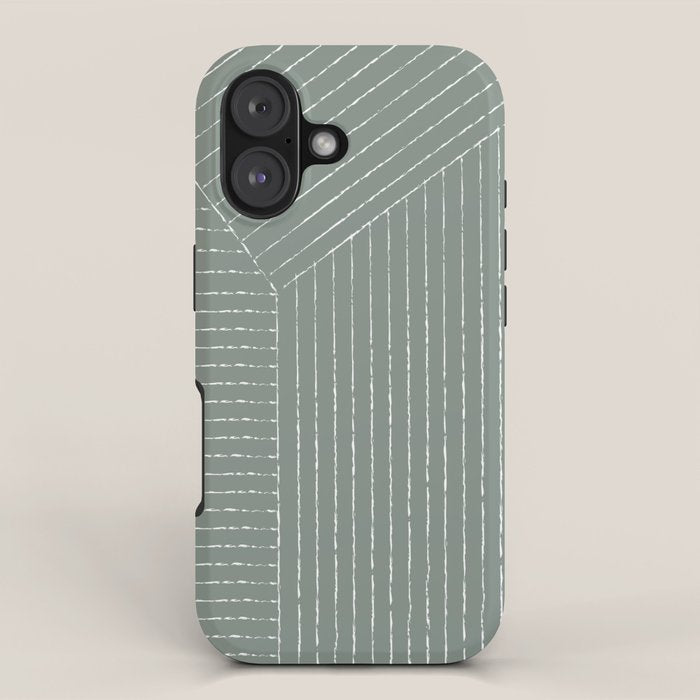 Lines (Linen Green) iPhone Case Gallery Image 1