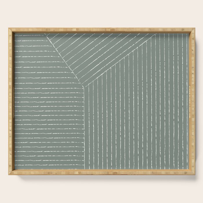 Lines (Linen Green) Serving Tray Gallery Image 1