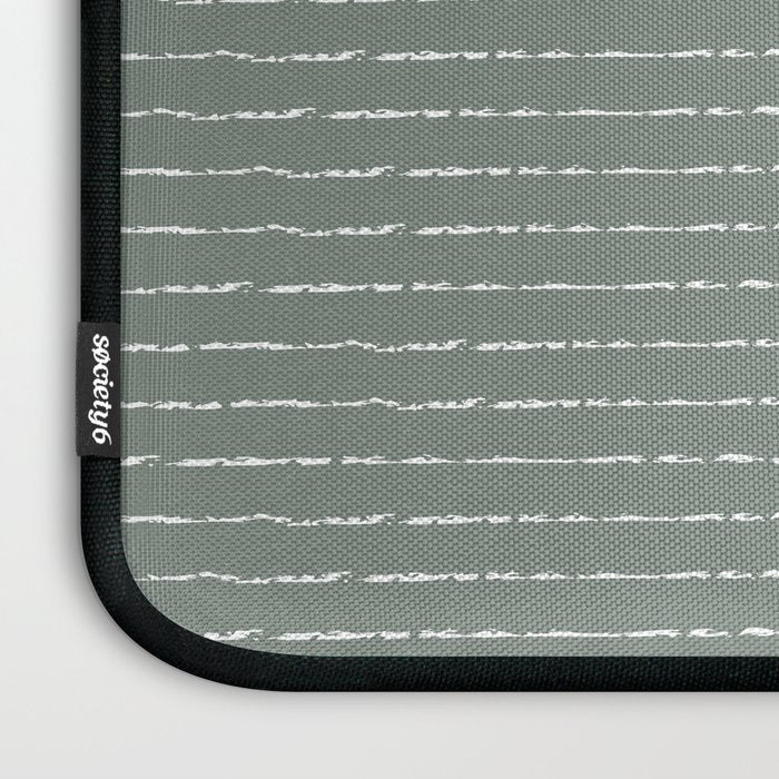 Lines (Linen Green) Laptop Sleeve Gallery Image 3