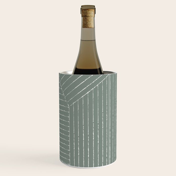 Lines (Linen Green) Wine Chiller Gallery Image 1