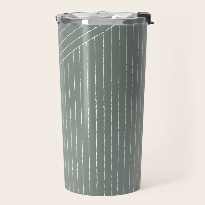 Lines (Linen Green) Travel Mug Gallery Image 2