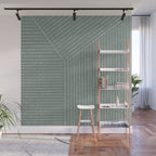 Lines (Linen Green) Wall Mural Gallery Image 1