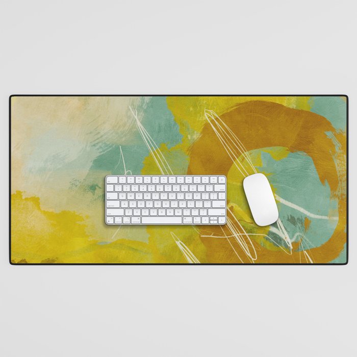 summer landscape 2 triptych abstract art Desk Mat Gallery Image 1