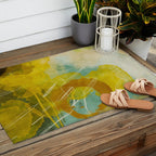 summer landscape 2 triptych abstract art Outdoor Rug Gallery Image 2