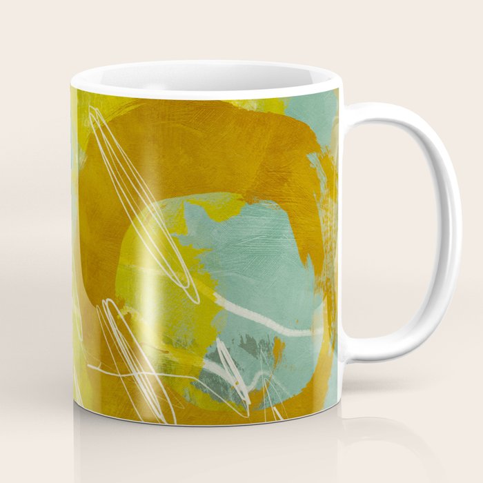 summer landscape 2 triptych abstract art Coffee Mug Gallery Image 1