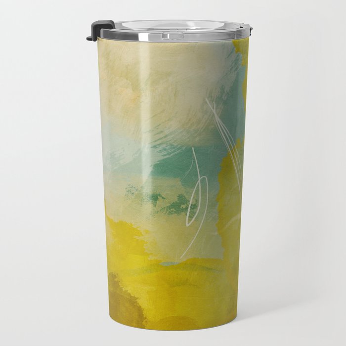 summer landscape 2 triptych abstract art Travel Mug Gallery Image 3