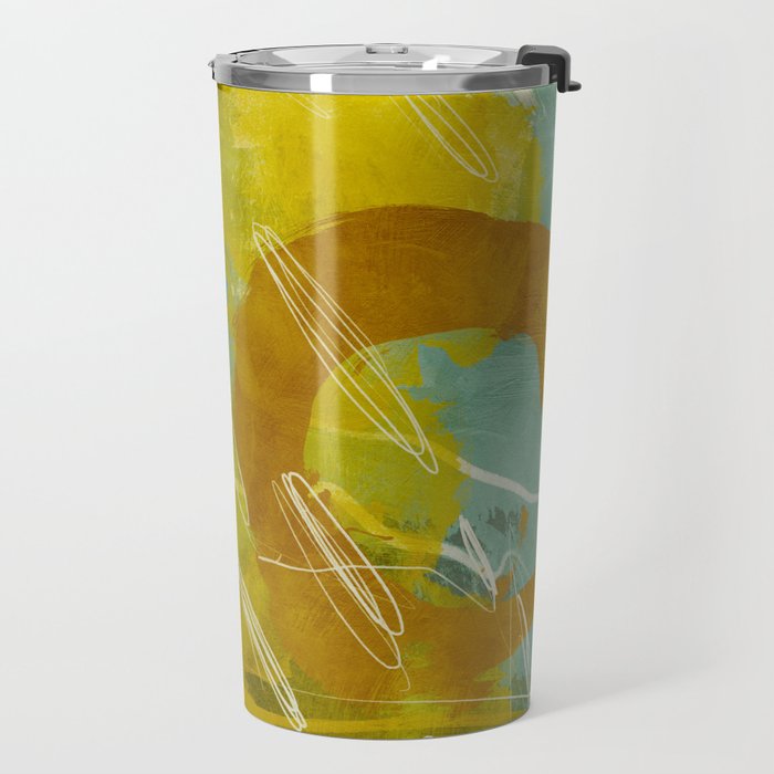 summer landscape 2 triptych abstract art Travel Mug Gallery Image 2