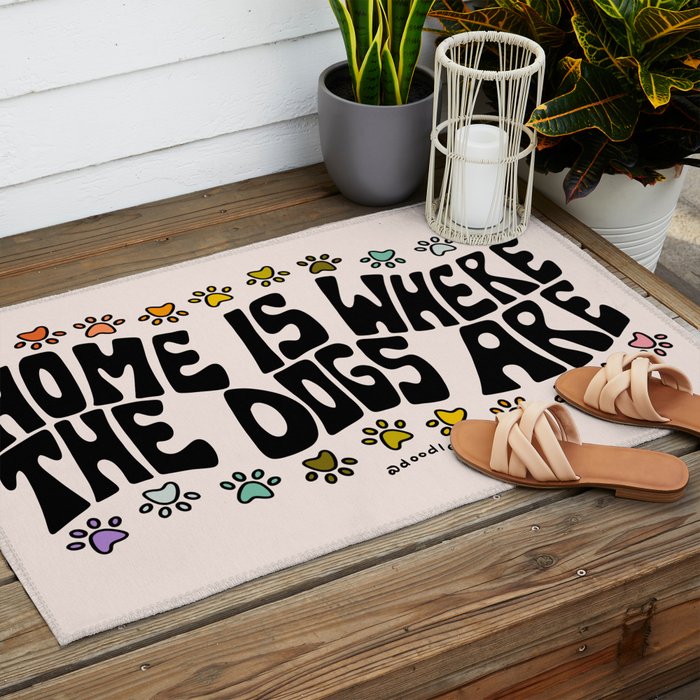 Home Is Where The Dogs Are Outdoor Rug Gallery Image 2