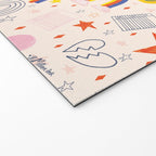 Happy Smiley Face & Retro Rainbows in Dusty Pink Welcome Mat Gallery Image 2