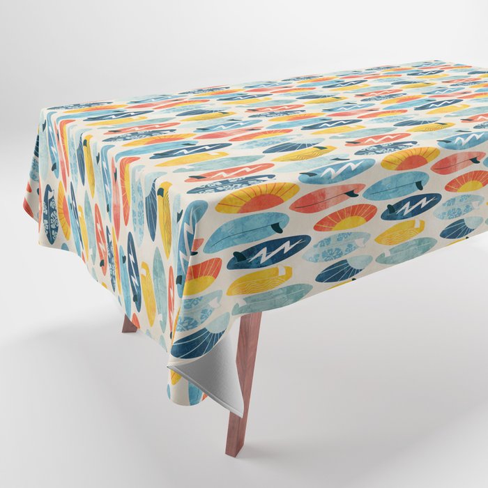 Surfboard white  Tablecloth Gallery Image 1