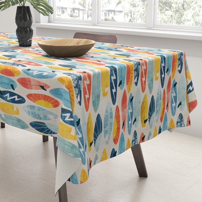Surfboard white  Tablecloth Gallery Image 3