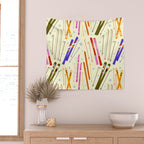 Colorful Winter Skiing Design Wall Tapestry Gallery Image 2