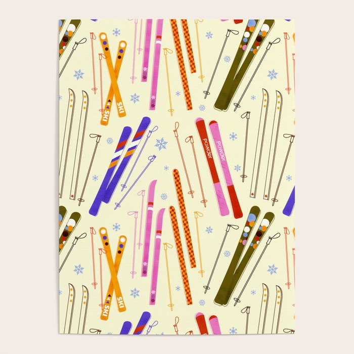 Colorful Winter Skiing Design Poster Gallery Image 1