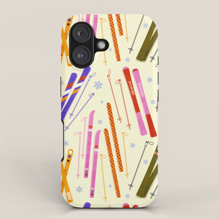 Colorful Winter Skiing Design iPhone Case Gallery Image 1