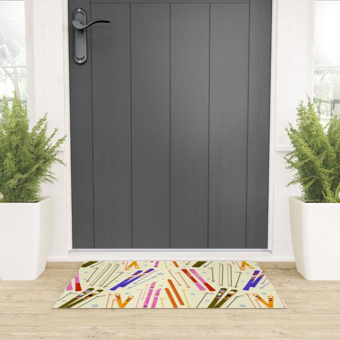 Colorful Winter Skiing Design Welcome Mat Gallery Image 3