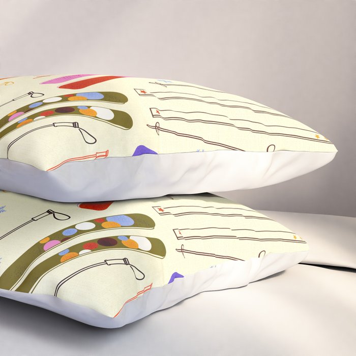Colorful Winter Skiing Design Pillow Sham Gallery Image 3