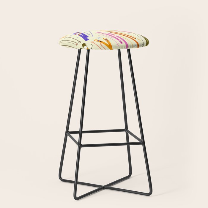 Colorful Winter Skiing Design Stool Gallery Image 1