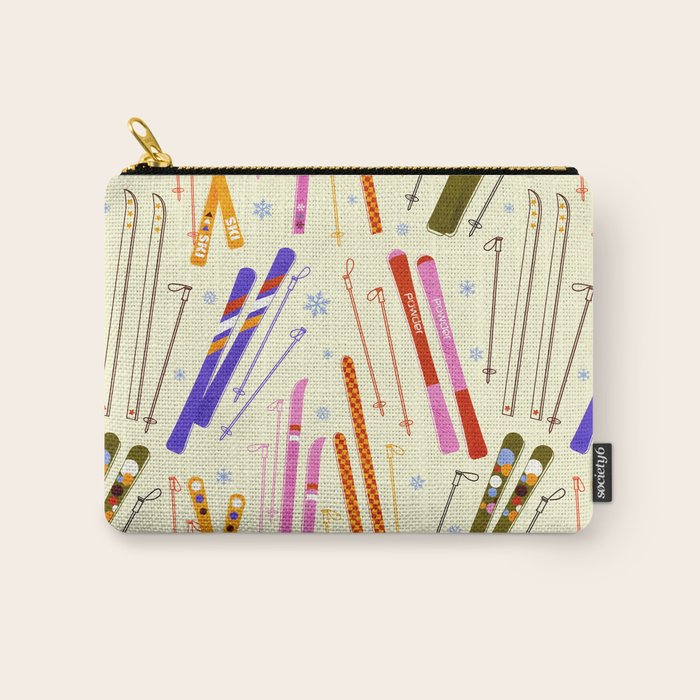 Colorful Winter Skiing Design Carry All Pouch