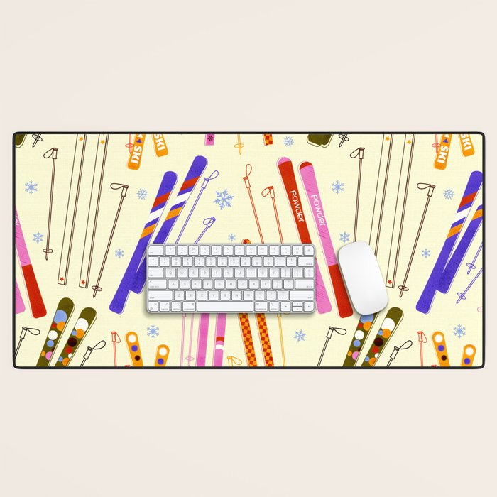 Colorful Winter Skiing Design Desk Mat Gallery Image 1