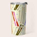 Colorful Winter Skiing Design Travel Mug Gallery Image 2