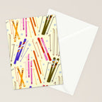Colorful Winter Skiing Design Stationery Card Gallery Image 2