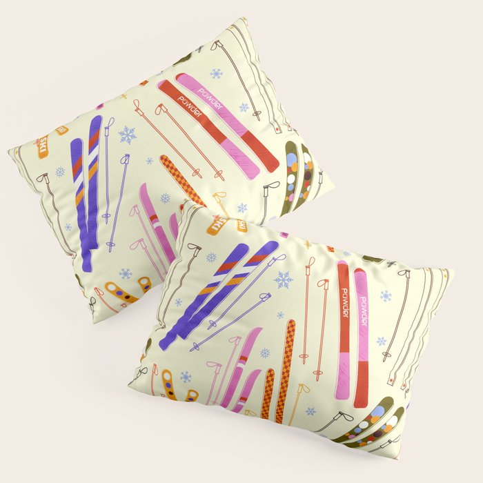 Colorful Winter Skiing Design Pillow Sham Gallery Image 3