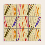 Colorful Winter Skiing Design Wood Wall Art Gallery Image 1