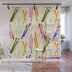 Colorful Winter Skiing Design Wall Mural Gallery Image 1