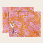 Tropical Jungle Pattern - Orange & pink Placemat Gallery Image 1