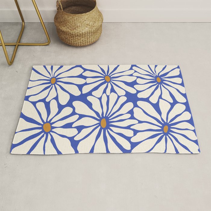 Sunny Floral Blue Rug Gallery Image 1