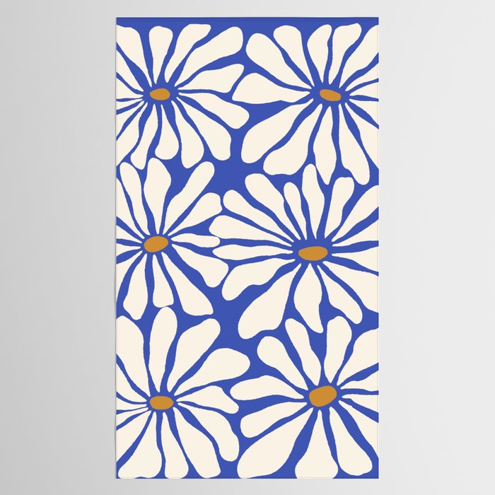 Sunny Floral Blue Tablecloth Gallery Image 2