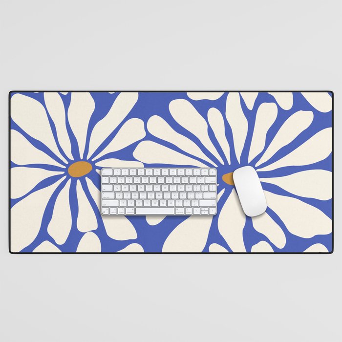 Sunny Floral Blue Desk Mat Gallery Image 1