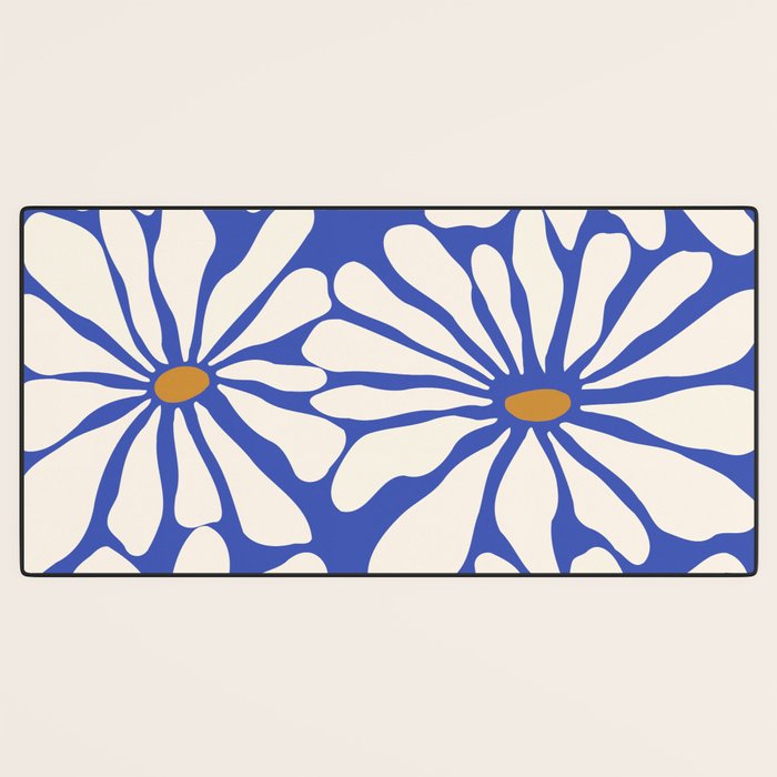 Sunny Floral Blue Desk Mat Gallery Image 3