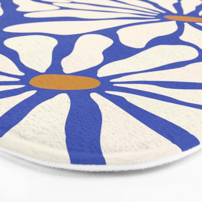 Sunny Floral Blue Bath Mat Gallery Image 3
