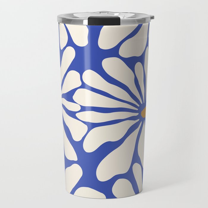 Sunny Floral Blue Travel Mug Gallery Image 1
