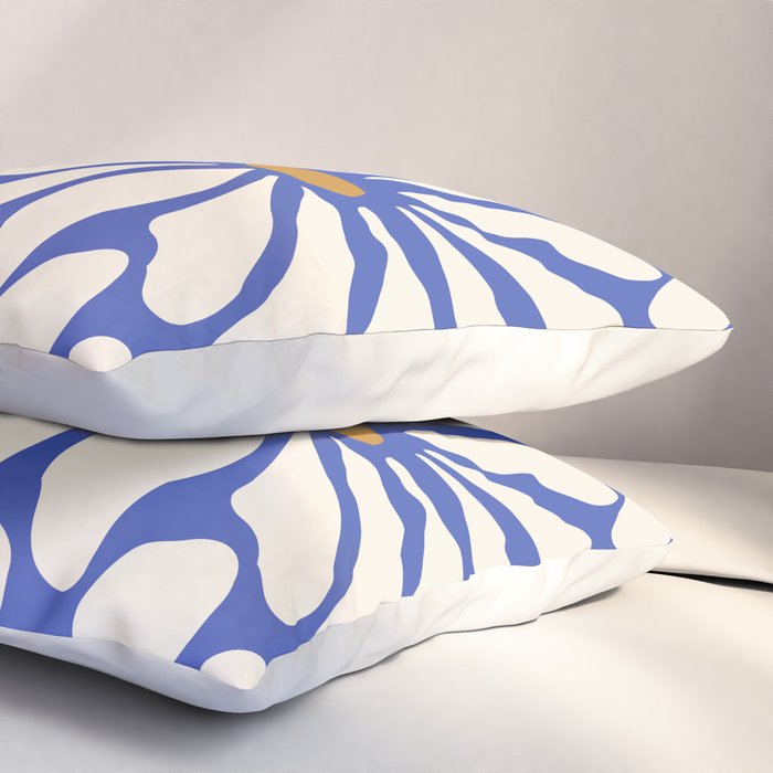 Sunny Floral Blue Pillow Sham Gallery Image 3