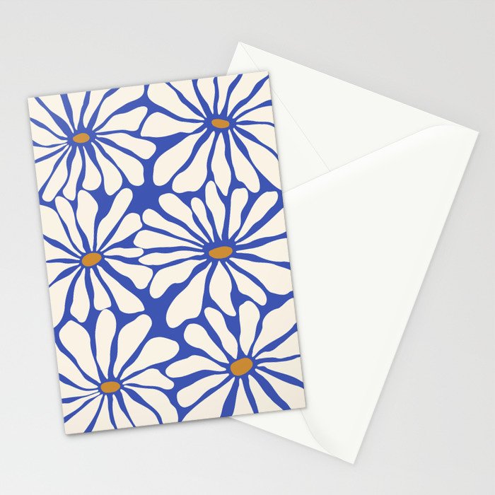 Sunny Floral Blue Stationery Card Gallery Image 2