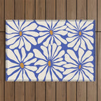 Sunny Floral Blue Outdoor Rug Gallery Image 1