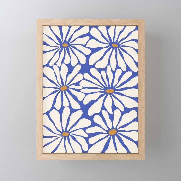 Sunny Floral Blue Mini Art Print Gallery Image 1