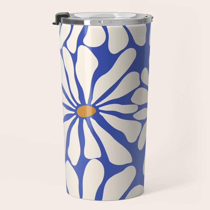 Sunny Floral Blue Travel Mug Gallery Image 3