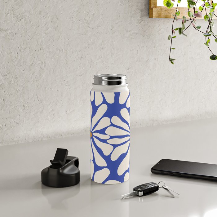 Sunny Floral Blue Water Bottle Gallery Image 4