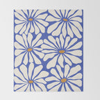 Sunny Floral Blue Throw Blanket Gallery Image 2