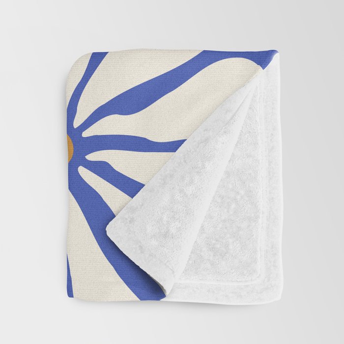 Sunny Floral Blue Throw Blanket Gallery Image 3